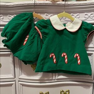 Holiday Green Candy Cane Kids Set